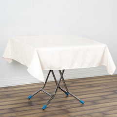 Premium Polyester 54"x54" Square Tablecloth Ivory - Stain and Wrinkle-Resistant 220GSM Table Cover