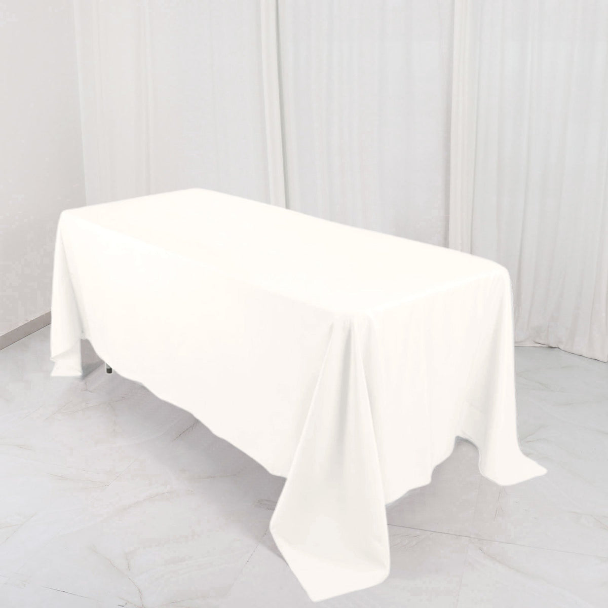 Premium Polyester 72"x120" Rectangle Tablecloth Ivory - 220GSM Stain-Resistant Table Cover