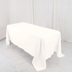 Premium Polyester 72"x120" Rectangle Tablecloth Ivory - 220GSM Stain-Resistant Table Cover