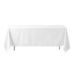 Polyester 72"x120" Rectangle Tablecloth White - Durable and Stylish Table Cover for Events