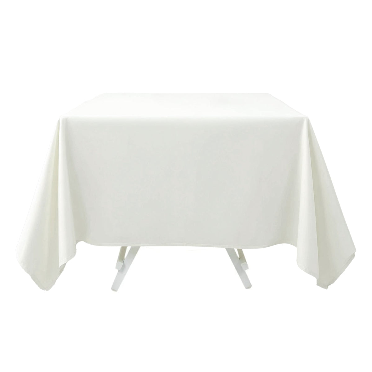 Premium Polyester Square Tablecloth 70"x70" Ivory 220GSM Wrinkle-Resistant Table Cover