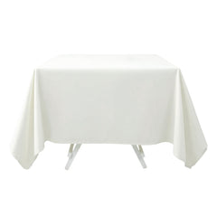 Premium Polyester Square Tablecloth 70"x70" Ivory 220GSM Wrinkle-Resistant Table Cover