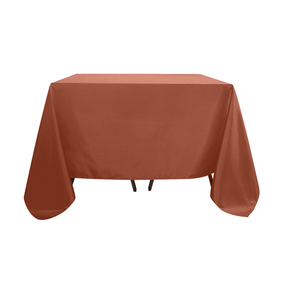 Polyester Square 90"x90" Tablecloth Terracotta (Rust) - Wrinkle-Resistant & Durable Table Cover