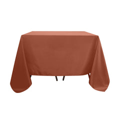 Polyester Square 90"x90" Tablecloth Terracotta (Rust) - Wrinkle-Resistant & Durable Table Cover