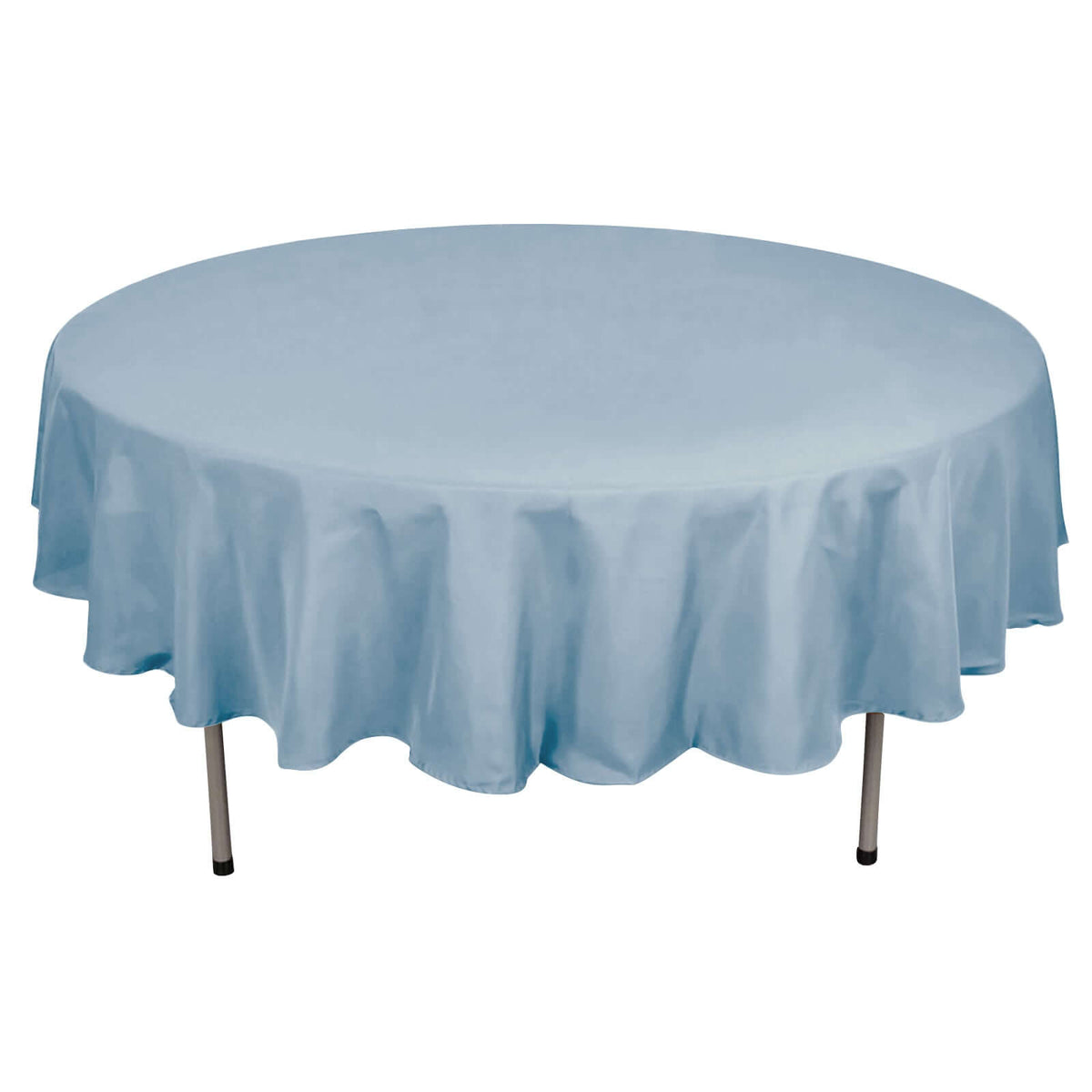 Polyester 90" Round Tablecloth Dusty Blue - Stain & Wrinkle-Resistant Table Cover