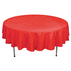 Polyester 90" Round Tablecloth Red - Stain & Wrinkle-Resistant Table Cover