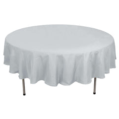 Polyester 90" Round Tablecloth Silver - Stain & Wrinkle-Resistant Table Cover