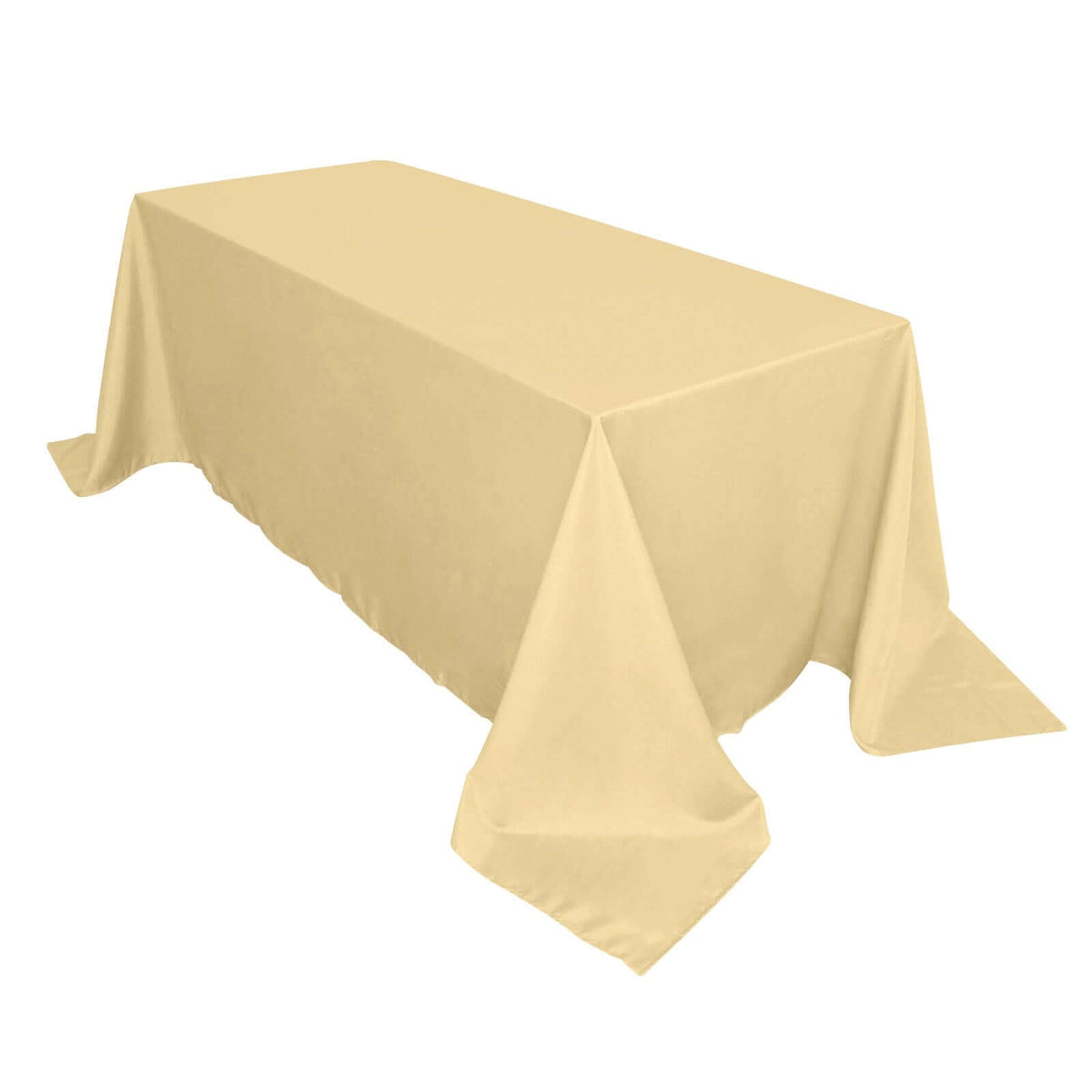 Polyester 90"x132" Rectangle Tablecloth Champagne - Seamless Wrinkle-Resistant Table Cover