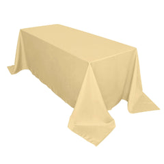 Polyester 90"x132" Rectangle Tablecloth Champagne - Seamless Wrinkle-Resistant Table Cover