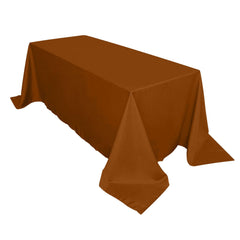 Polyester 90"x132" Rectangle Tablecloth Cinnamon Brown - Seamless Wrinkle-Resistant Table Cover