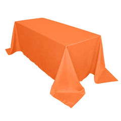 Polyester 90"x132" Rectangle Tablecloth Orange - Seamless Wrinkle-Resistant Table Cover
