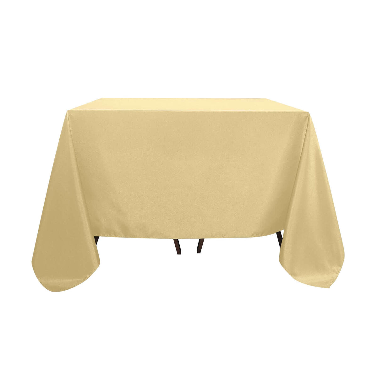 Polyester Square 90"x90" Tablecloth Champagne - Wrinkle-Resistant & Durable Table Cover
