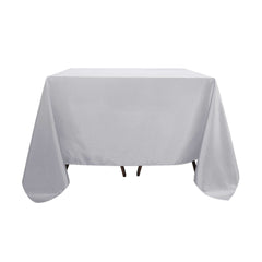 Polyester Square 90"x90" Tablecloth Silver - Wrinkle-Resistant & Durable Table Cover