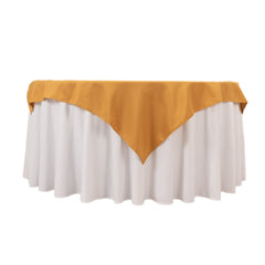 Premium Polyester 54"x54" Table Overlay Square Tablecloth Gold - Stain and Wrinkle-Resistant 220GSM Finish for Weddings & Events