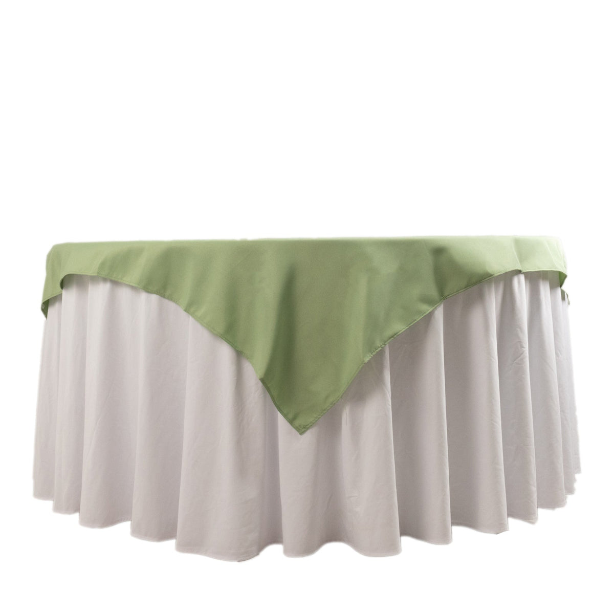 Premium Polyester 54"x54" Table Overlay Square Tablecloth Sage Green - Stain and Wrinkle-Resistant 220GSM Table Topper