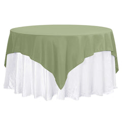 Premium Polyester 70"x70" Table Overlay Square Tablecloth Dusty Sage 220GSM Wrinkle-Resistant Table Cover