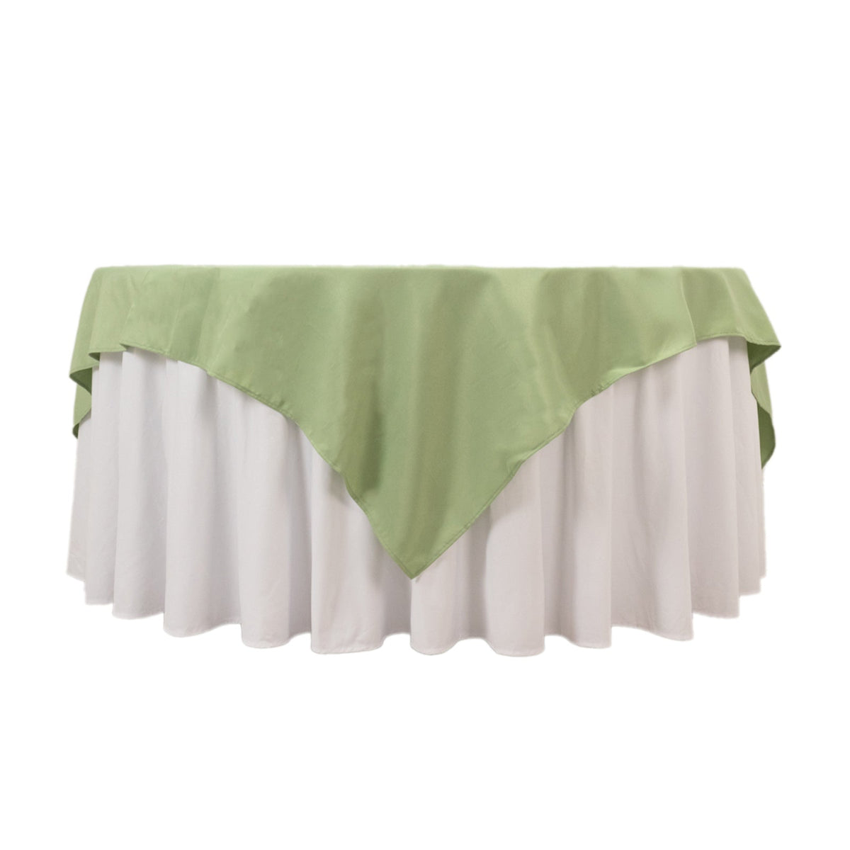 Premium Polyester 70"x70" Table Overlay Square Tablecloth Sage Green 220GSM Wrinkle-Resistant Table Cover