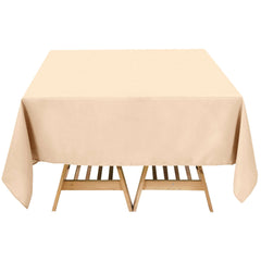 Premium Polyester Square Tablecloth 70"x70" Beige 220GSM Wrinkle-Resistant Table Cover