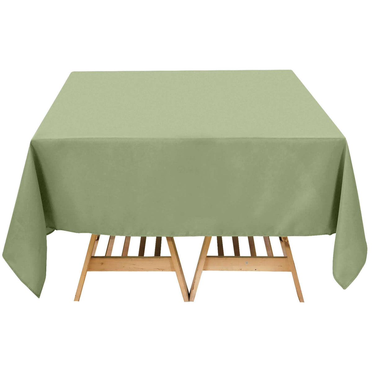 Premium Polyester Square Tablecloth 70"x70" Dusty Sage Green - 220GSM Wrinkle-Resistant Table Cover